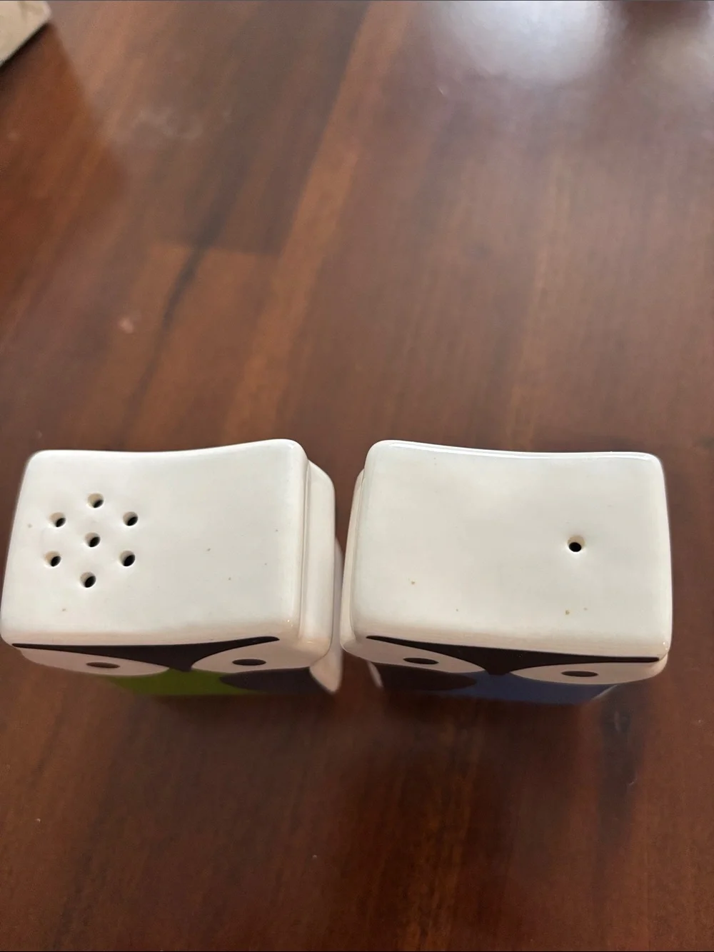 Orla Kiely Ceramic Owl Blue and Green Salt and Pepper Shakers